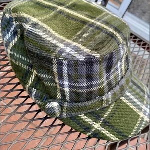 Newsboy green plaid hat